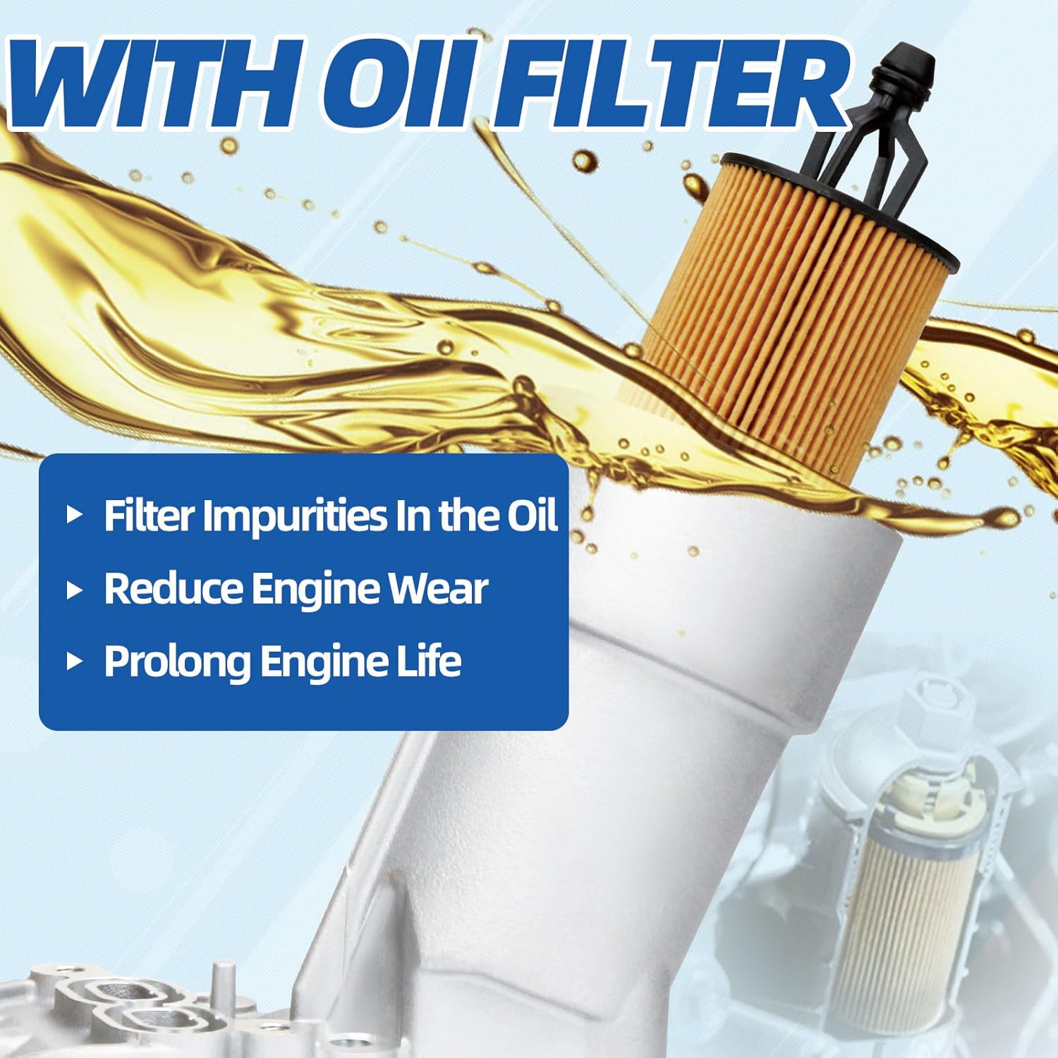 MITZONE Upgrade Engine Oil Cooler Filter Housing Assembly Compatible with 2009-2020 Chevy Cruze Aveo Sonic Trax Malibu Pontiac G3 Saturn Astra 1.6L 1.8L Replace 25199751