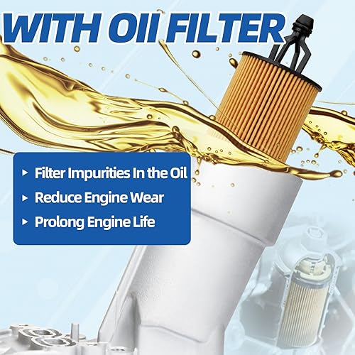 Miniatura 5 de MITZONE Conjunto de carcasa de filtro de enfriador de aceite de aluminio compatible con BMW 230i 330e 330i 330i 330i GT xDrive 430i 530i 530e 530i