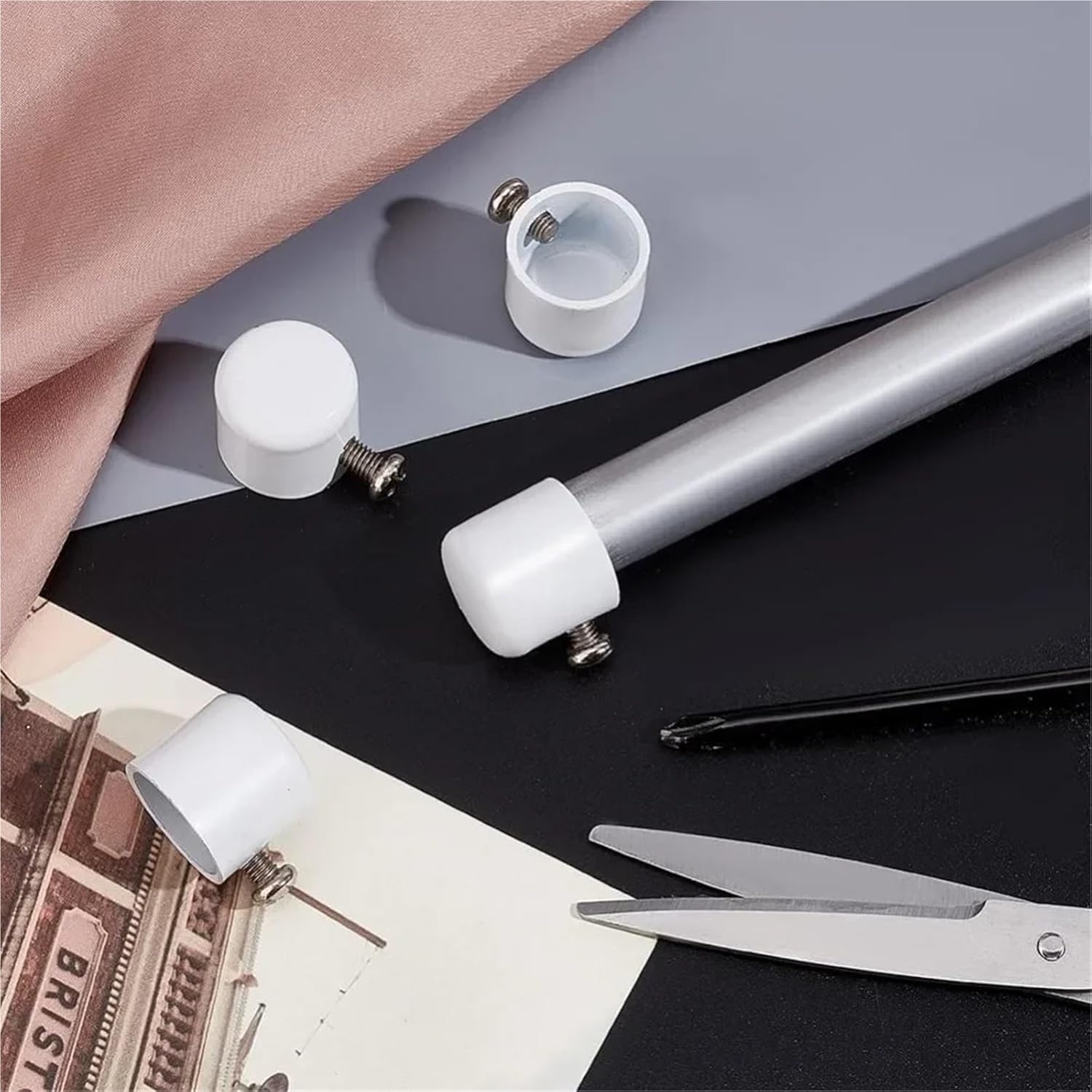 Curtain Rod Ends 24Pcs Window Curtain Rod End Caps Iron Finials with Screw Pole Plug for 0.75 Inch Diameter(AECH04-11568)