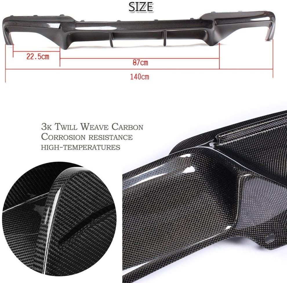 F10 Carbon Fiber Rear Diffuser for BMW 5 Series F10 2011-2016 528i 530i 535i 550i M-Sport Rear Diffuser Bumper Lip Spoiler
