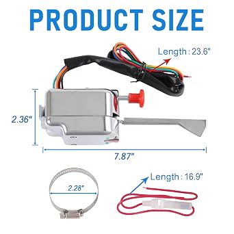 JDMSPEED New Chrome 12V Universal Street Hot Rod Turn Signal Switch Replacement for Ford Buick GM