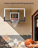Vista 5 de Wall Mounted Basketball Hoop Indoor Outdoor with 52 Inch Shatterproof Backboard, Adjustable Garage Wall Mount Basketball Goal System
