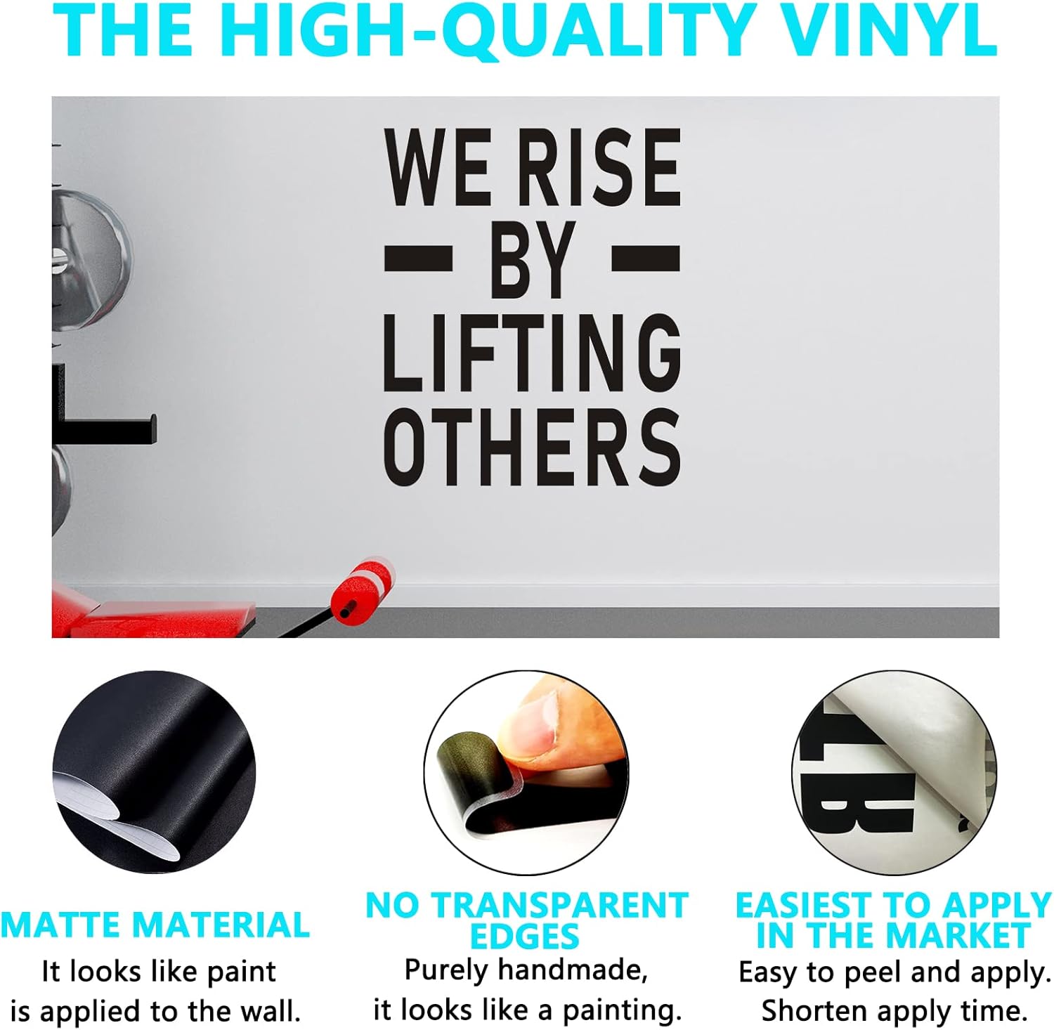 AnFigure Office Motivational Wall Decals, Inspirational Work Quotes Wall Stickers, Classroom School Bedroom Home Vinyl Art Wall Decor We Rise by Lifting Others 24"X29"