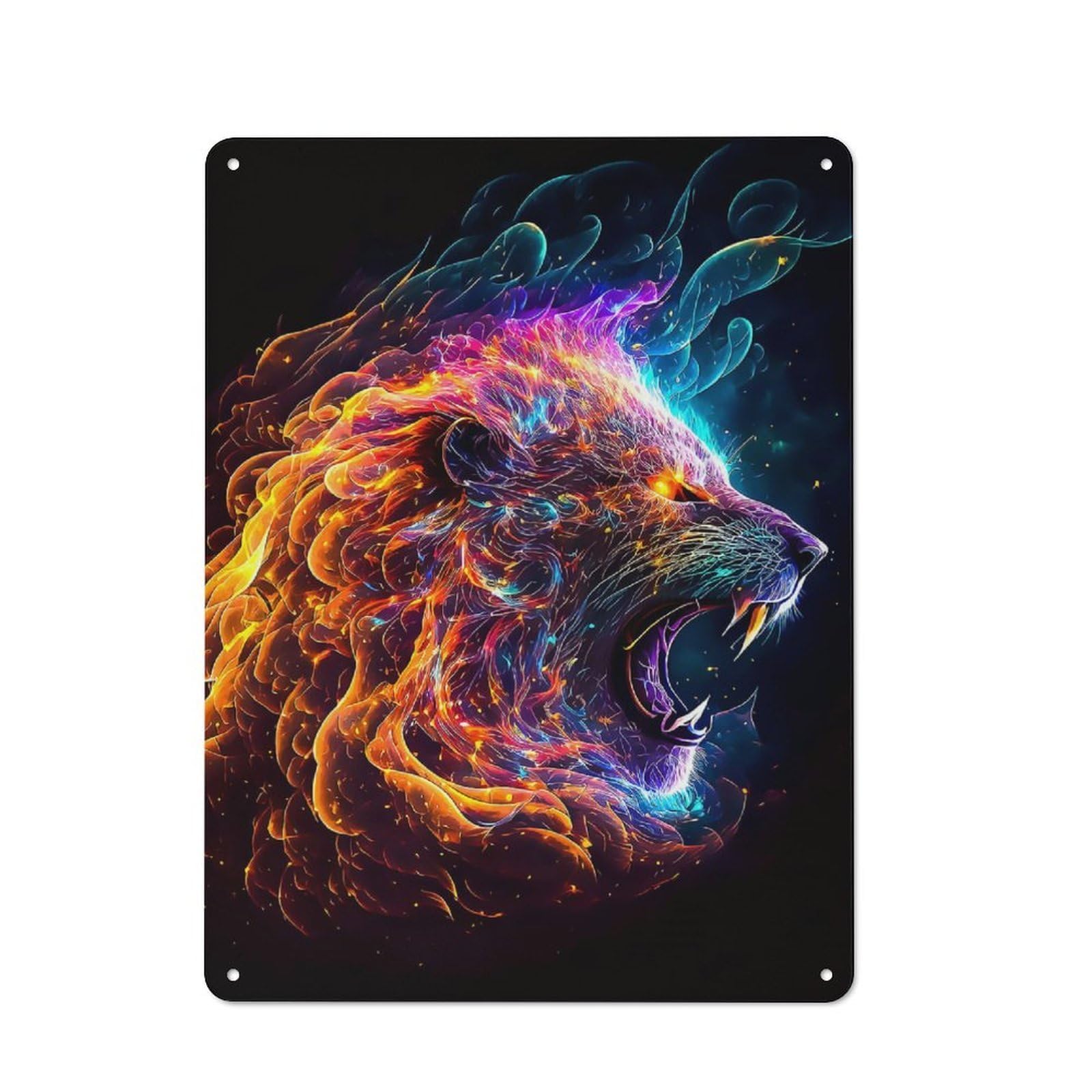 Retro Metal Wall Sign 40x30cm Featuring Lion for Pub Or Café, for Garage, Workshop And Man Cave Decoration
