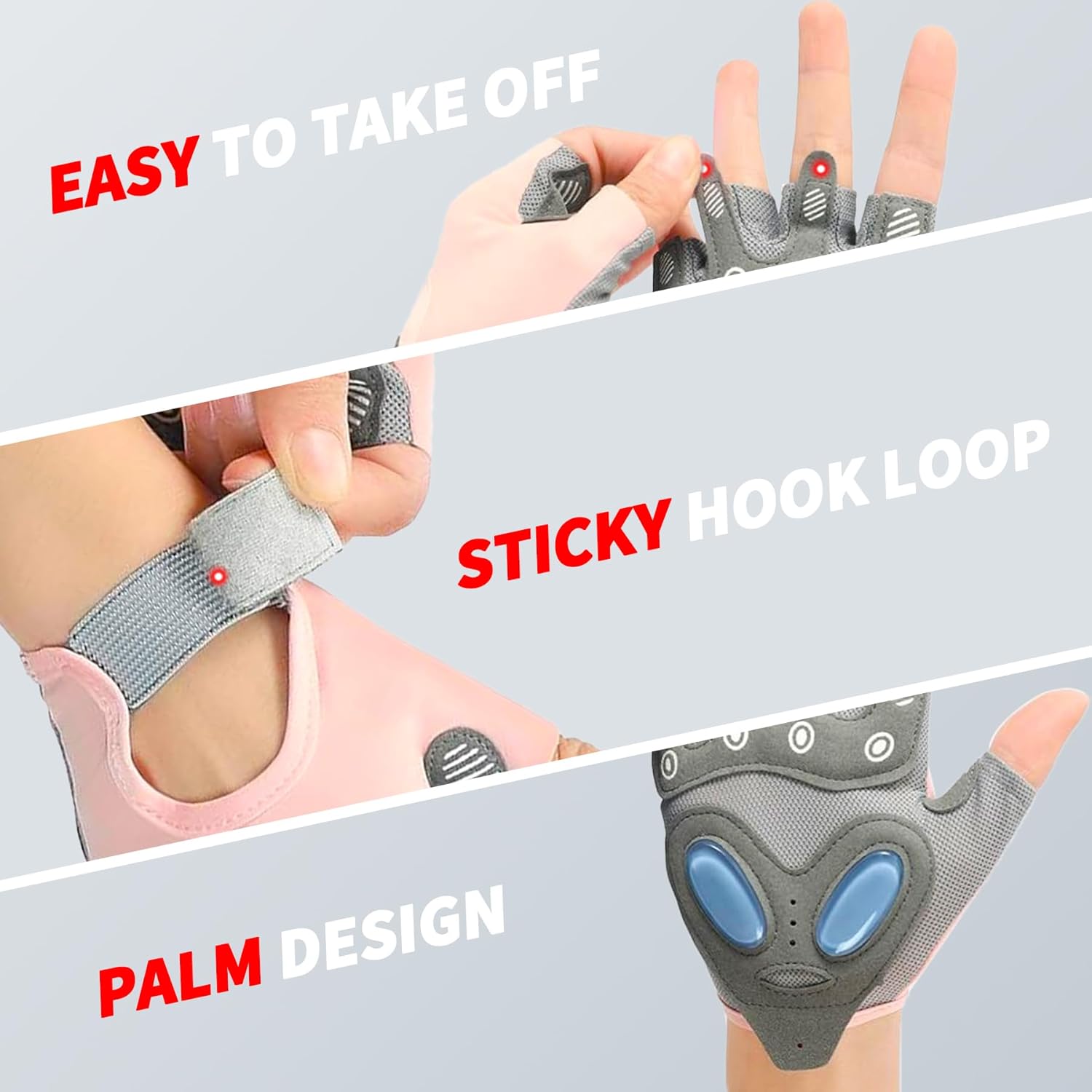 Workout Gloves for Women, Breathable Weight Lifting Gloves with Non-Slip Grip & Cushion Pads for Gym, Fitness Training, Exercise, Cycling