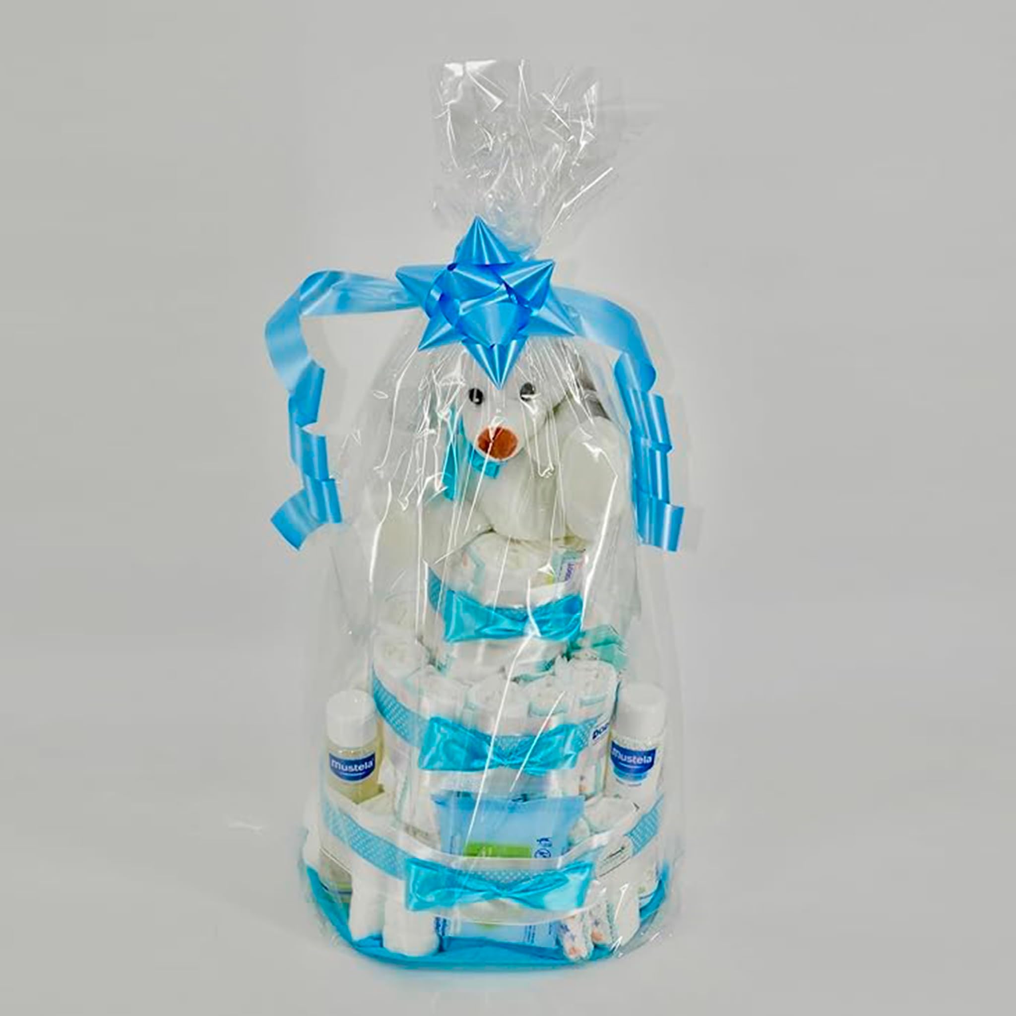 Windeltorte Junge Mädchen Baby Geschenk Set Neugeborene Windelgeschenk Pflegeartikel Baby Shower Torte Geburt Präsente Teddybär Babyparty Babykorb Premium Geschenkidee Säuglingspflege