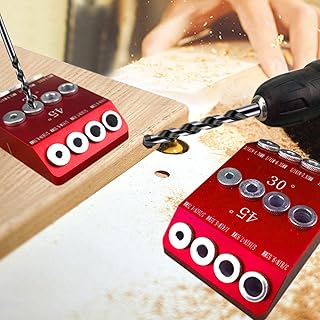 Drill Guide Jig 30 45 90 Degree Angle for Cable Railing, Wire Deck Railing Drill Guide 4 Sizes Guide Track for Straight an...