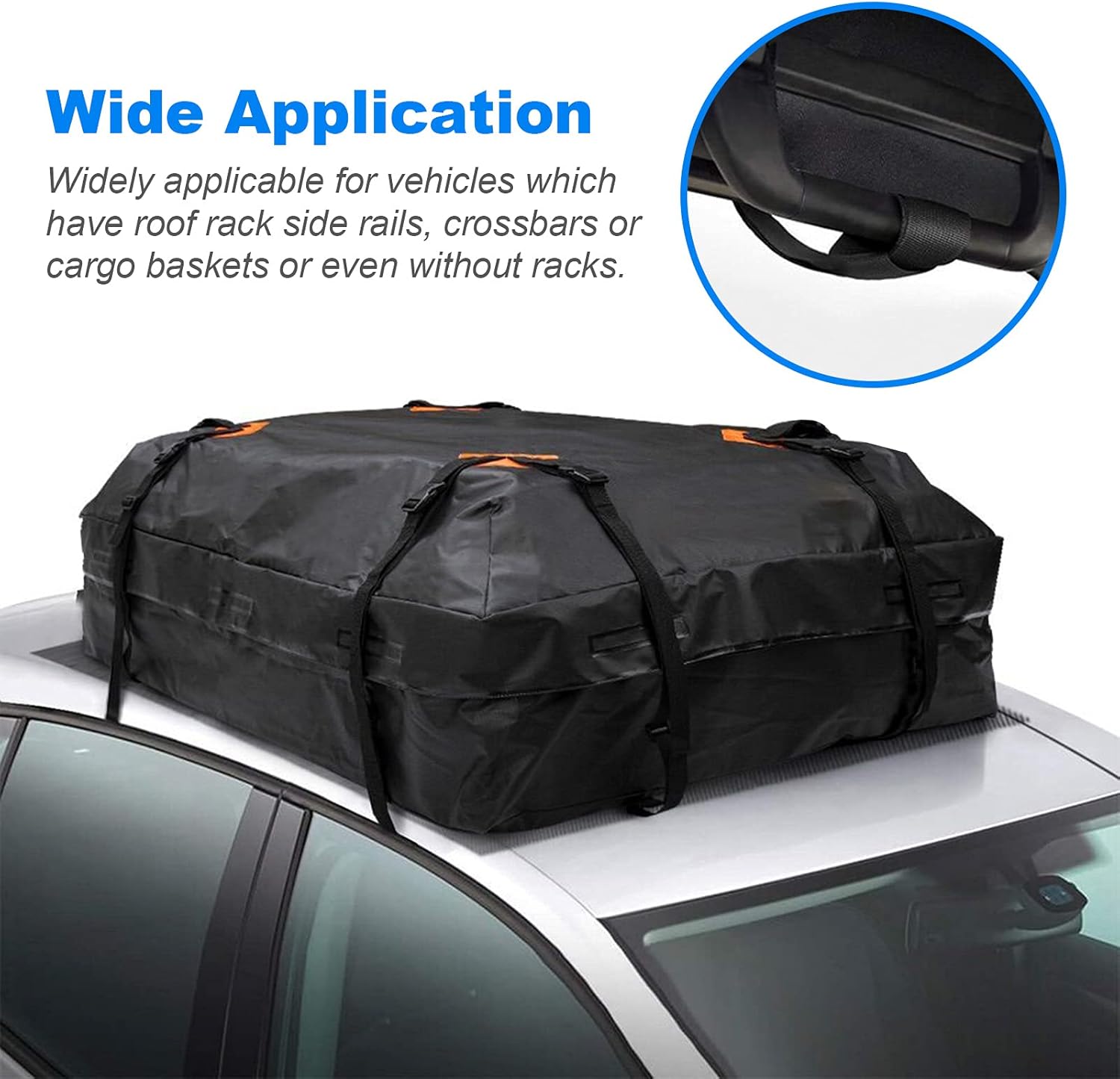 600D Waterproof Cargo Carrier Universal Luggage Bag Storage Cube Bag for Travel Camping, Black