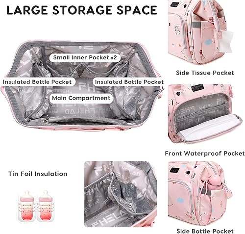 Miniatura 3 de Mochila multifuncional para pañales, ligera, impermeable, para cambiar, pañales de viaje, bolsa de mano para mamá, bolsa de hombro (negro, 11 x 5.9