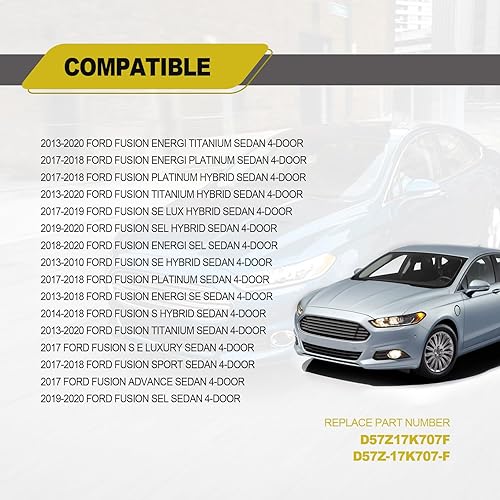 Miniatura 5 de Espejo lateral izquierdo del conductor, espejo retrovisor eléctrico con calefacción, compatible con Ford Fusion 2013-2020, repuesto # DS7Z17K707F