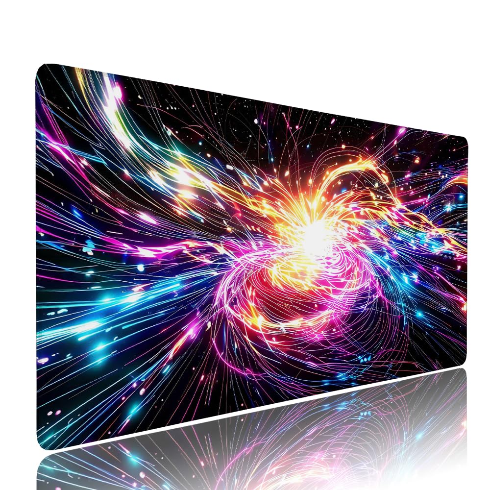 Alfombrilla de Mouse para Juegos, Nero, XXL, Antideslizante, Impermeable, Diseño de Astratto, Extendido, Grande, 1200x600x3mm, para PC, Laptop, Ufficio, Famiglia d-315