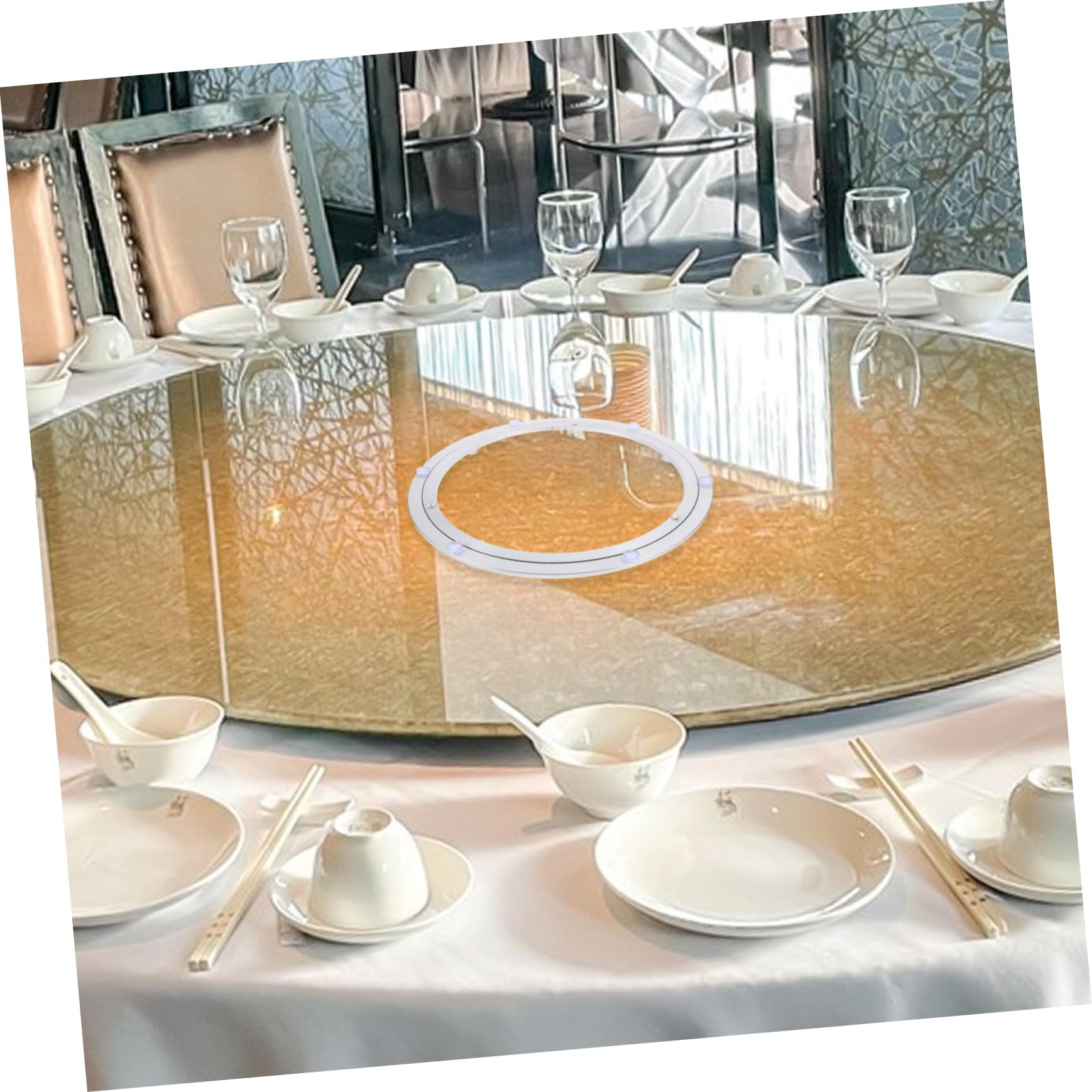 BESTYASH Plateau Tournant Aluminium Roulements Silencieux Base Pivotante Pour Table à Manger Et Présentoirs De Cuisine Support Et Réutilisable