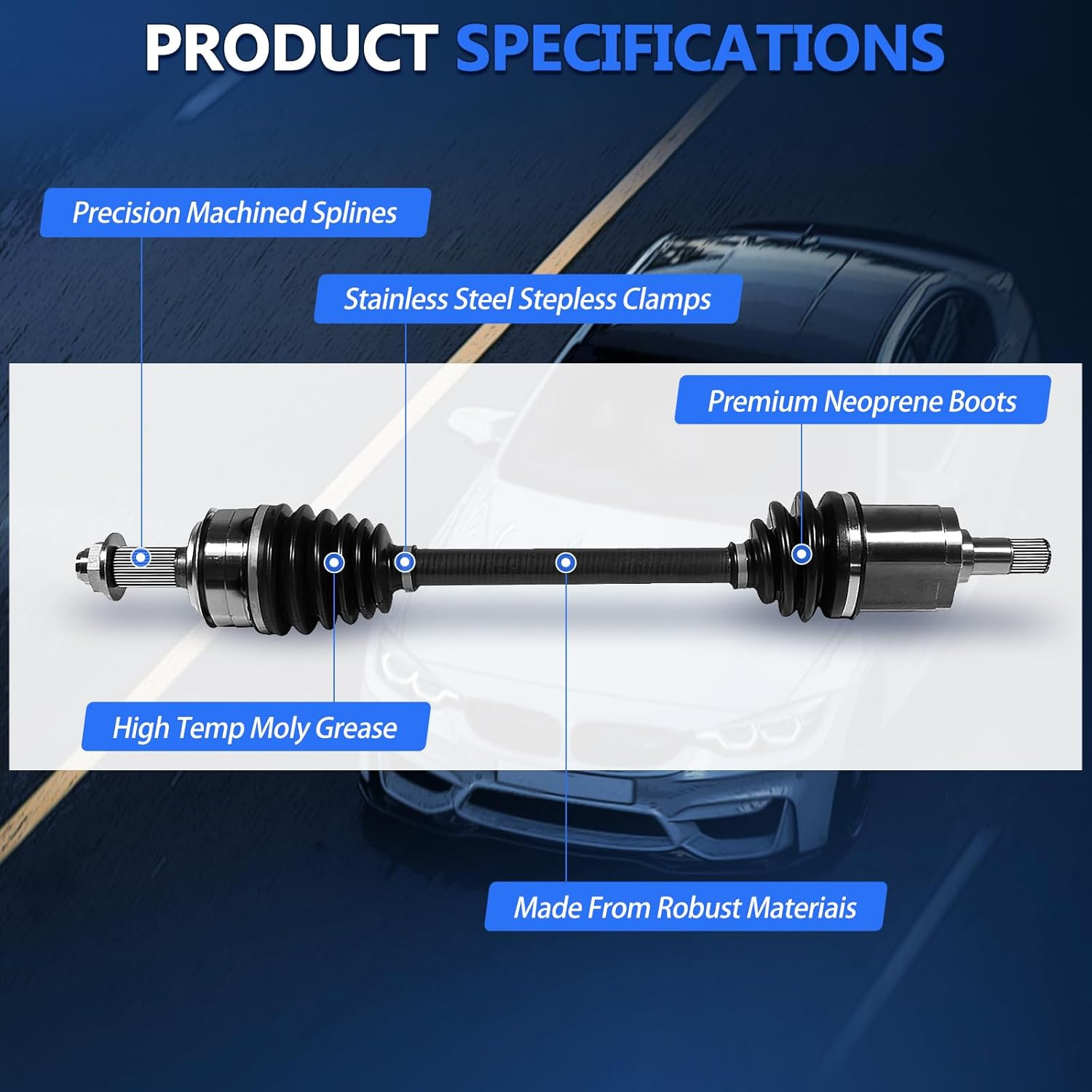 Maxfavor CV Axle Front FWD Fit for Honda Accord 2009 2010 2011 2012 2015 2016 2017 CV Axles 2.4L EX LX EX-L SE Auto CVT Manu, for Acura TSX 2009 2010 2011 2012 2013 CV Axles Shaft Assembly Pair