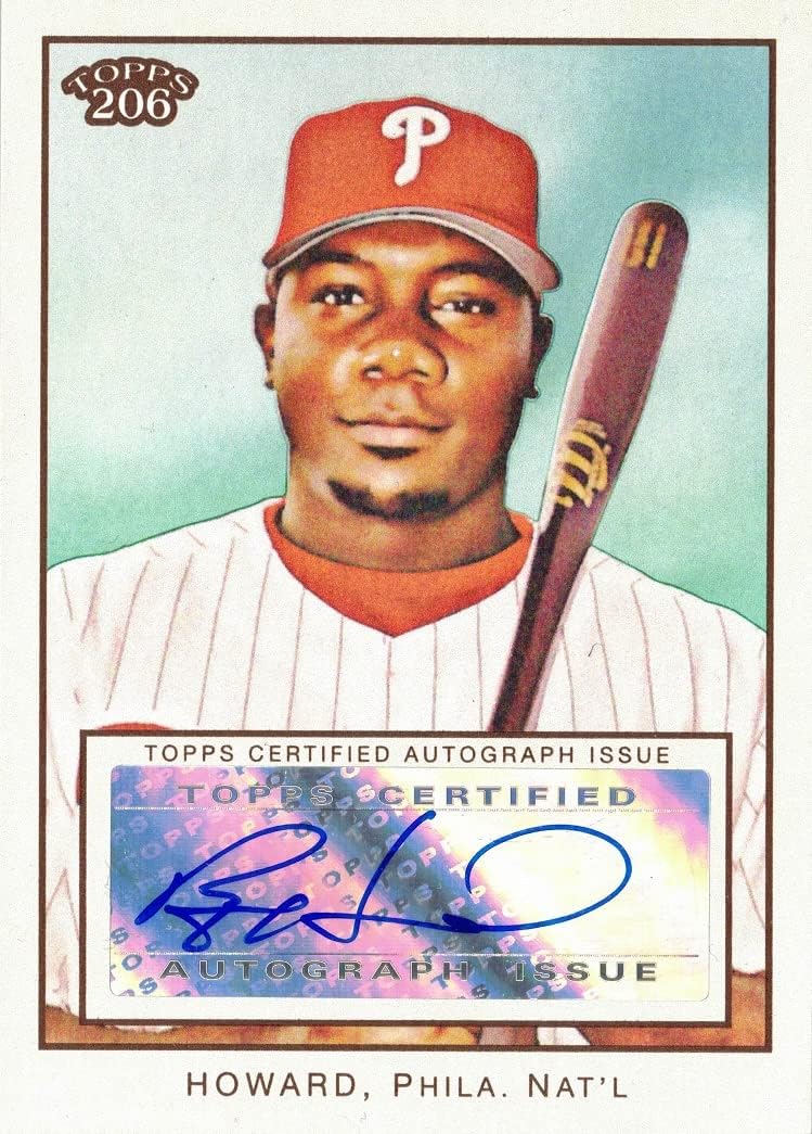 2009 Topps 206 Baseball #NFA-11 Ryan Howard Certified Autograph Card