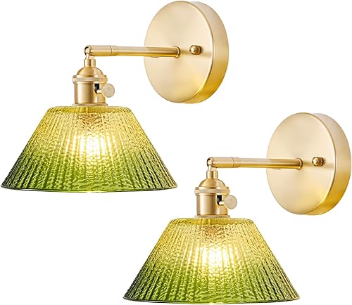 Miniatura 39 de Juego de 2 apliques de pared enchufables, apliques de pared vintage con pantalla de cristal transparente de tulipán, aplique de pared