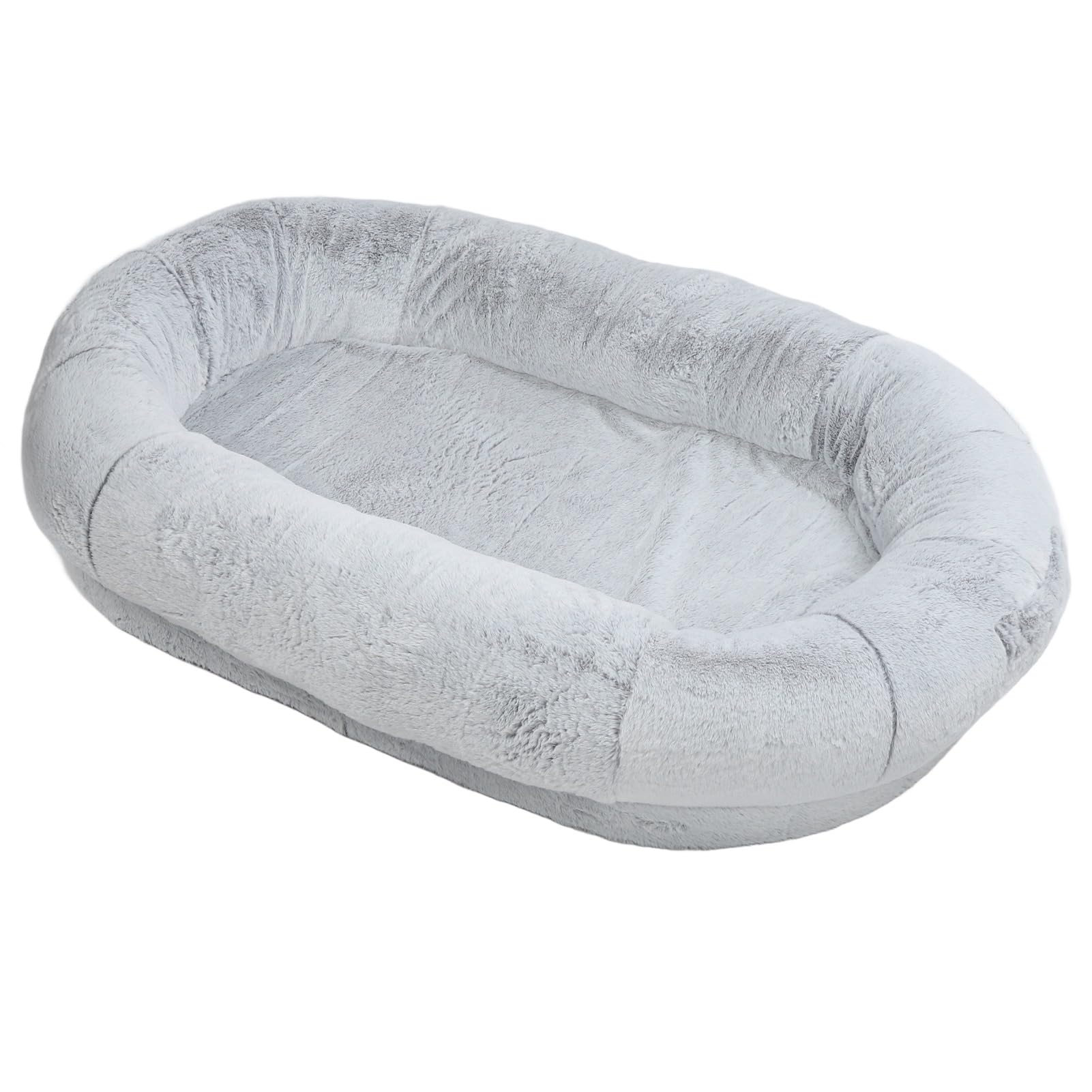 Cuccia per Cani Umani, Spaziosa Cuccia Ergonomica Extra Large per Cani in Memory Foam, Divano Ortopedico per con Fodera Lavabile Rimovibile, Tasca Portaoggetti e Fondo Antiscivolo per