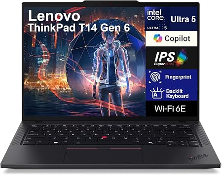 Lenovo ThinkPad T14 Business Laptop 14.0 WUXGA (Intel Ultra 5-225U, 16GB DDR5, 2TB PCIe SSD, Intel Graphics, Win 11 Pro) w/DKZ USB Port Expander