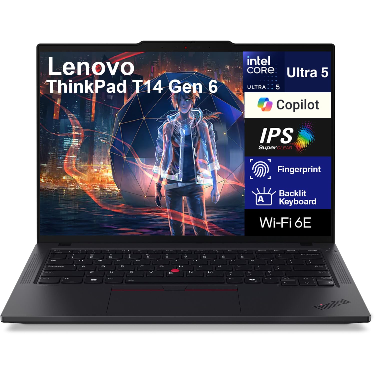Lenovo ThinkPad T14 Ordinateur portable professionnel 14" WUXGA (Intel Ultra 5-225U, 32 Go DDR5, SSD PCIe 1 To, carte graphique Intel, Win 11 Pro) avec extenseur de port USB DKZ