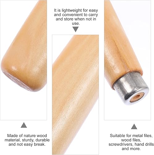 Miniatura 4 de DOITOOL 12 piezas de mango de madera con collares de metal para carpintería de garaje, carpintero, herramienta de mantenimiento o herramienta de