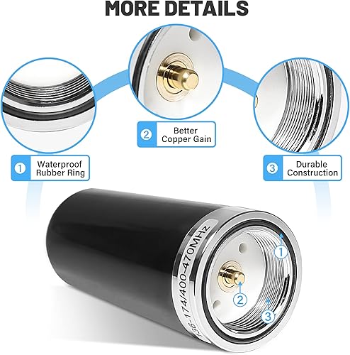 Miniatura 4 de Anina Antena móvil de montaje NMO de radio de coche Antena de montaje de doble banda VHF UHF NMO antena Wtapa de lluvia para radioaficionado
