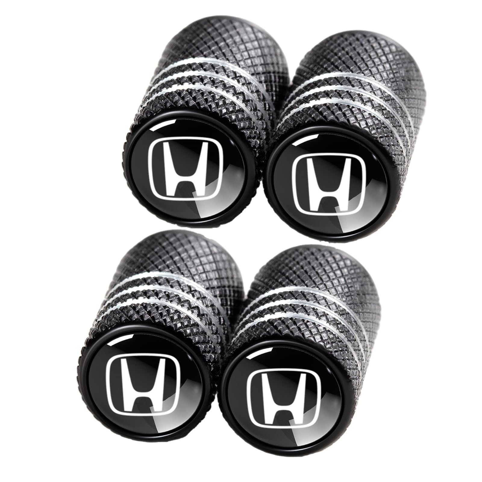 Tire Valve Stem Cap Cover Fit for Honda Series Belt O-Ring Seal Corrosion Resistant Tire Valve Caps Car Accessories 4Pc Black