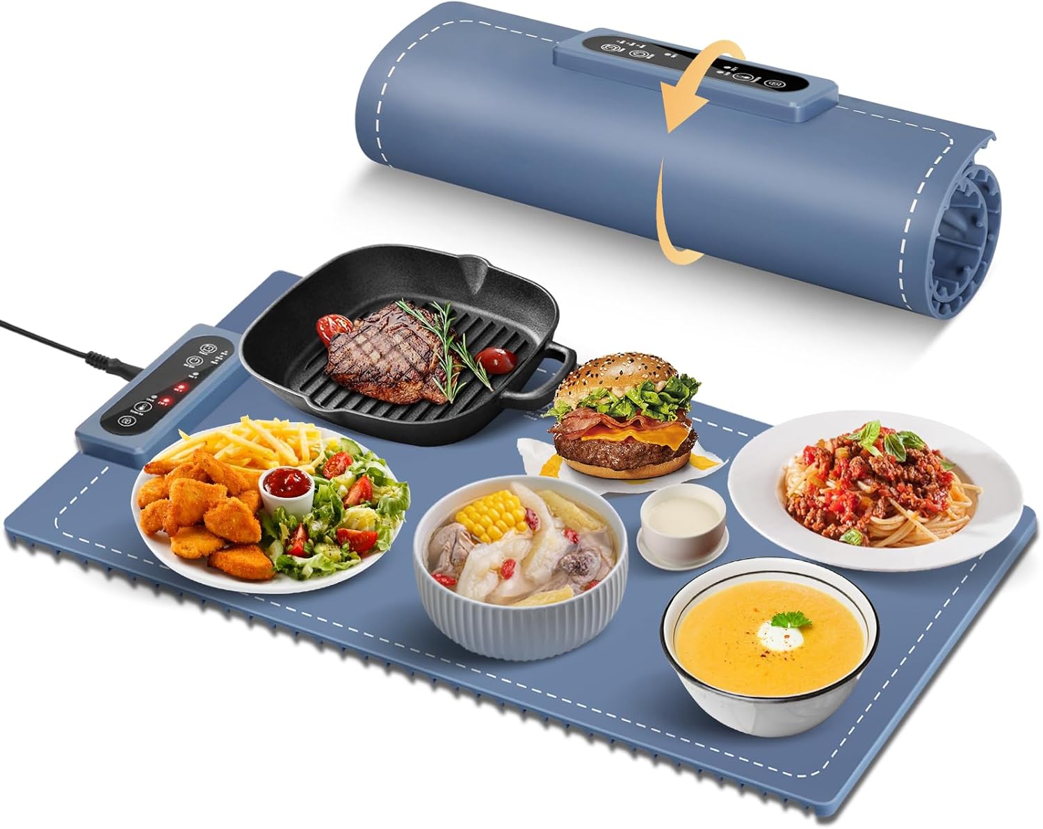 Food warming mat with 3 temps and auto shut-off