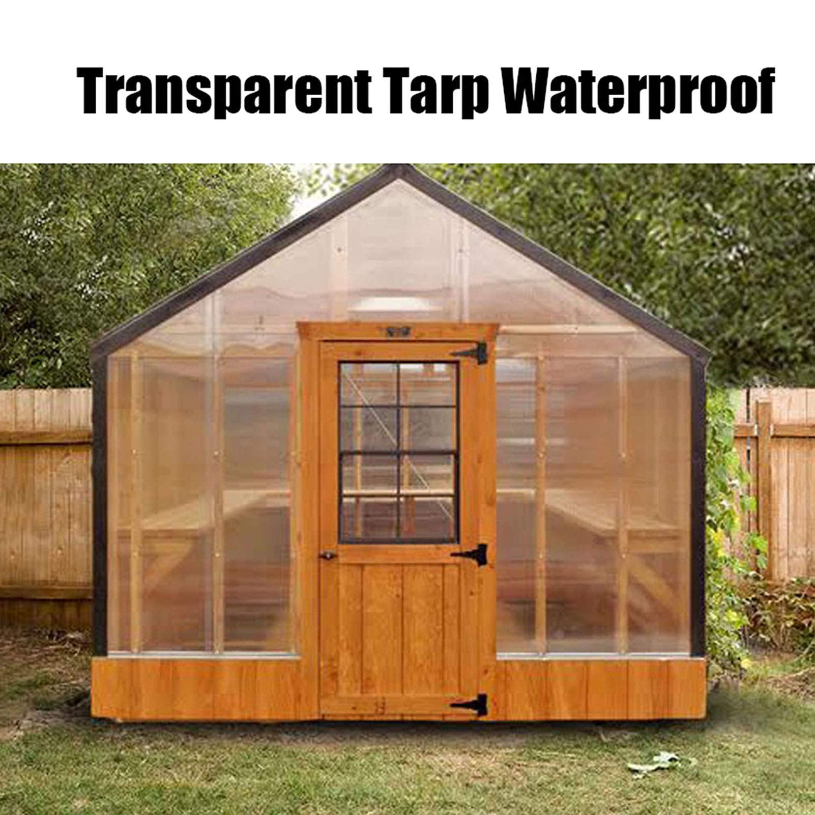 Transparant Tarp Waterdicht 2x10m, Tarps Clear Heavy Duty Waterdicht, Clear Dekzeil Cover met metalen doorvoertules, Stofdicht Regendicht, Multifunctioneel Tarp