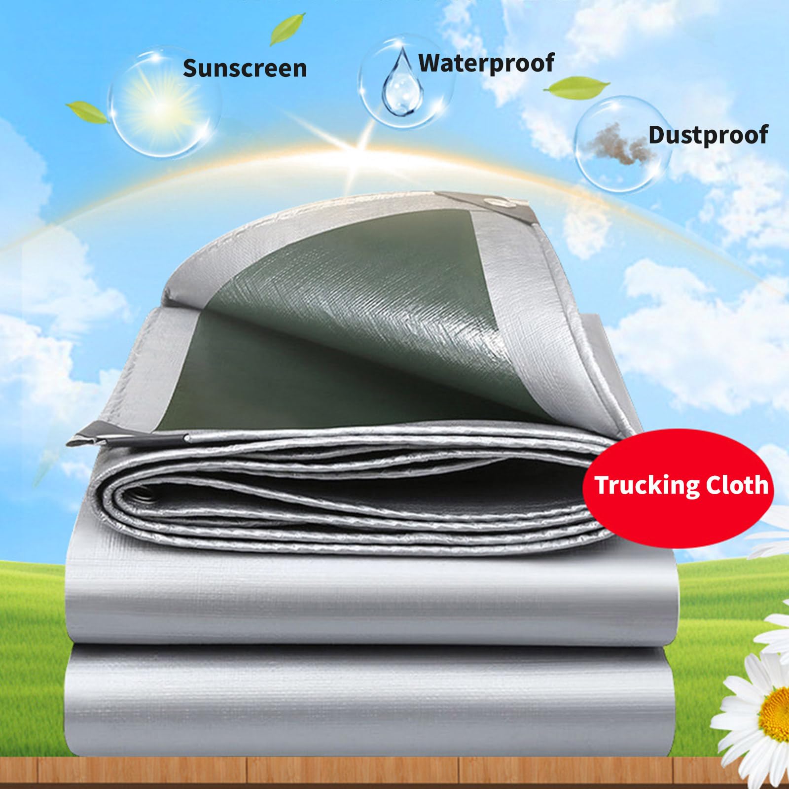 Protector de suelo extra ancho para acampar al aire libre, esencial para refugio al aire libre, protección contra la lluvia