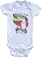 Vista 1 de Venezuelan Peruvian Heart Flags Venezuela Peru Baby Bodysuit