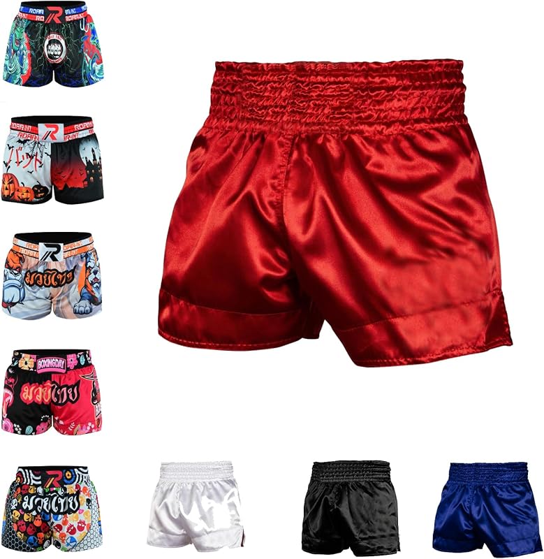 ROAR-INT Kid's Muay Thai Shorts Martial Arts MMA Kickboxing Shorts for Boys Girls Boxing Trunks Shorts