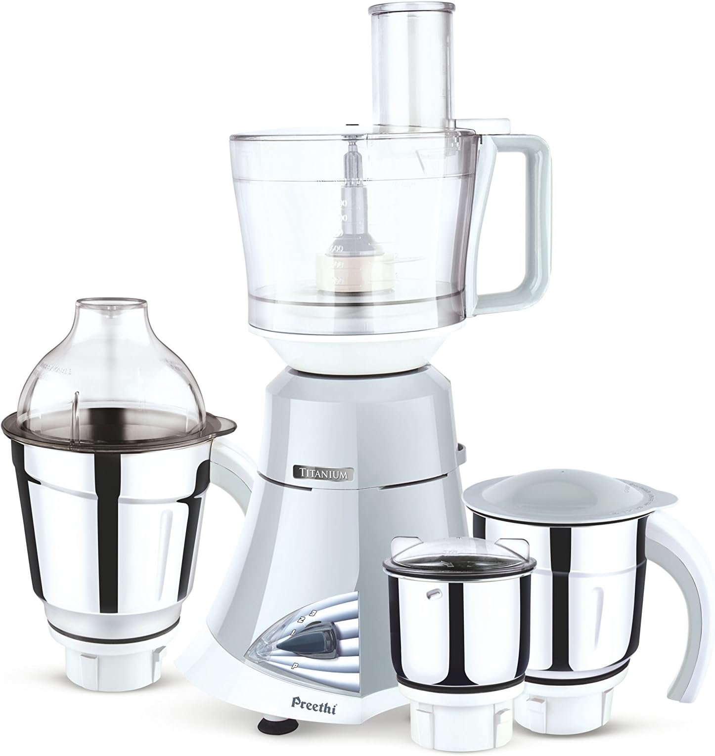 Titanium 750-Watt Mixer Grinder (Light Grey/White)