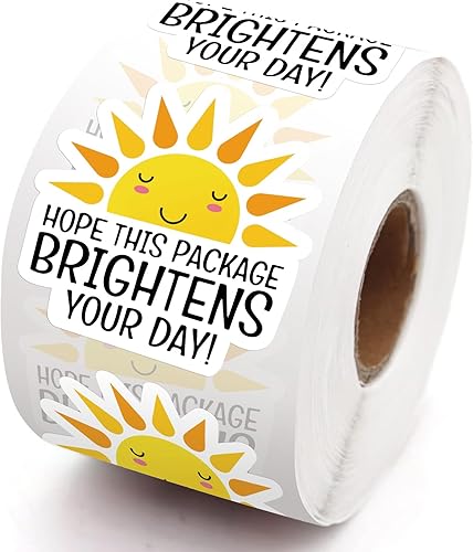 Hope This Package Brightens Your Day - Paquete de 500 calcomanías de 1.5 pulgadas para pequeñas empresas y pequeñas tiendas como agradecimiento y