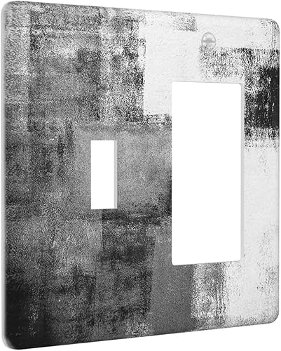 Miniatura 43 de Placa Decorativa de Pared Beige Boho de Mediados de Siglo Sol Abstracto 1-Gang Retro Años 70 Arte Geométrico Moderno con Arco Eléctrico Interruptor