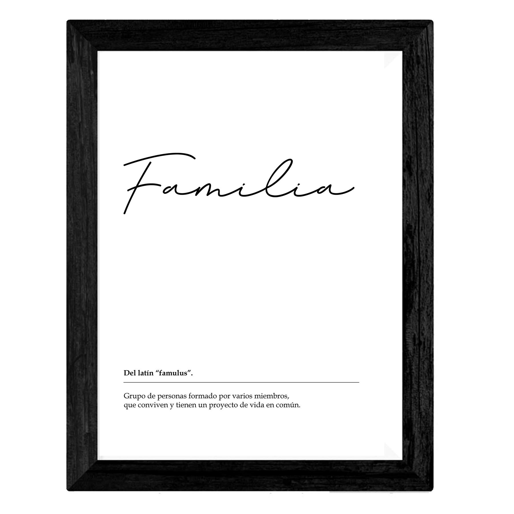 Nacnic Set de 4 láminas de Palabras Mi Hogar, en tamaño A3, Poster Papel 250 gr con Marco