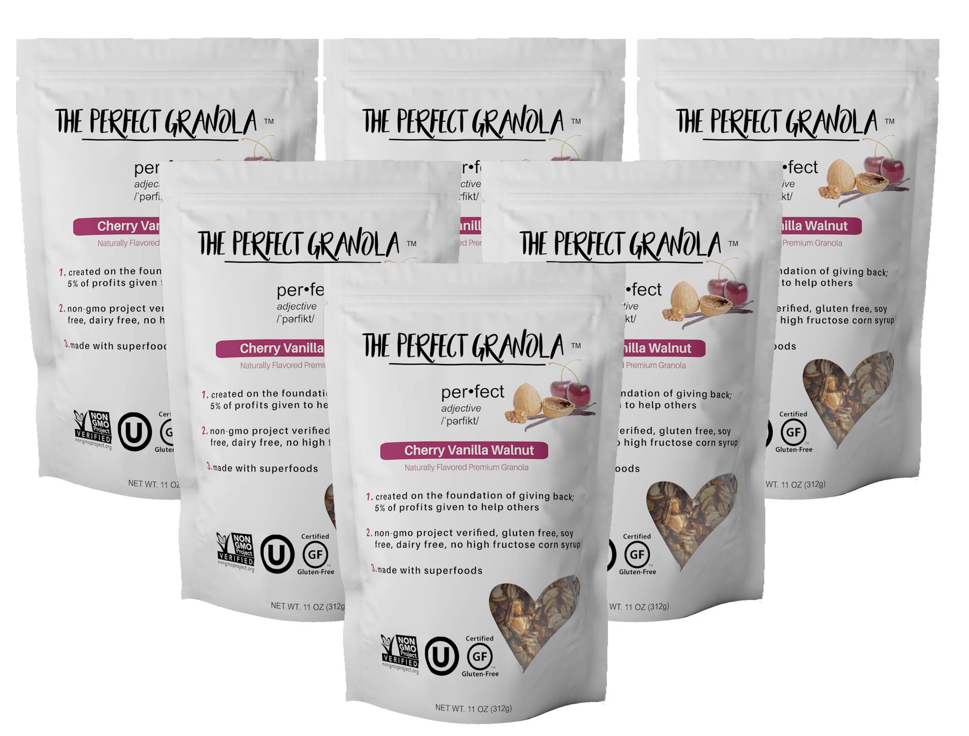 The Perfect Granola - Gluten Dairy Free Healthy Natural Premium Breakfast Granola 11oz Bags (Case of
