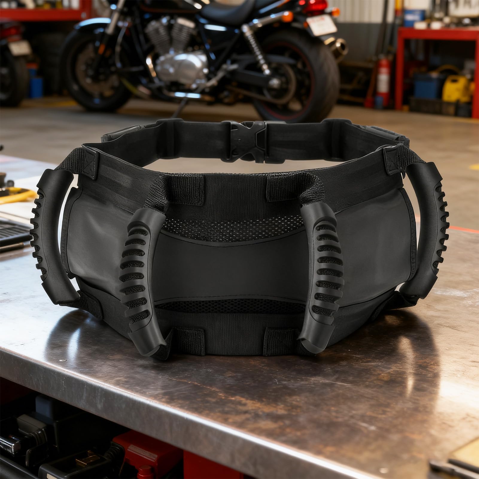Motorrad-Beifahrergriffe – Verstellbare Fahrgriffe für sichere Stabilität, verbesserte Kontrolle mit ergonomischer Unterstützung, Rücksitz-Sicherheitsgurt für Beifahrer-Unterstützung beim Pendeln 122