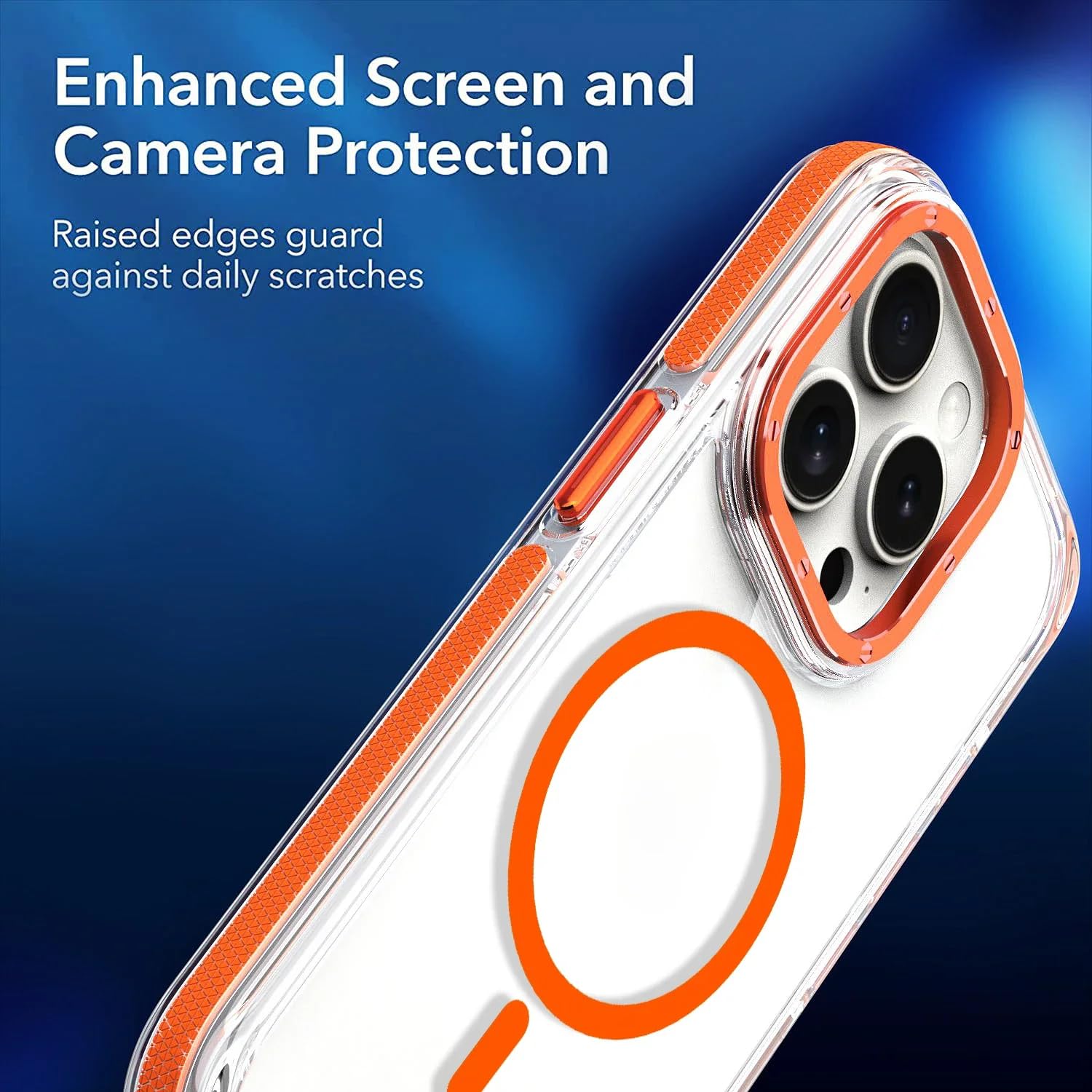 Custodia trasparente di lusso antiurto con ricarica wireless per iPhone 15 Pro e chiusura magnetica (per iPhone 15 Pro/VIOLA)