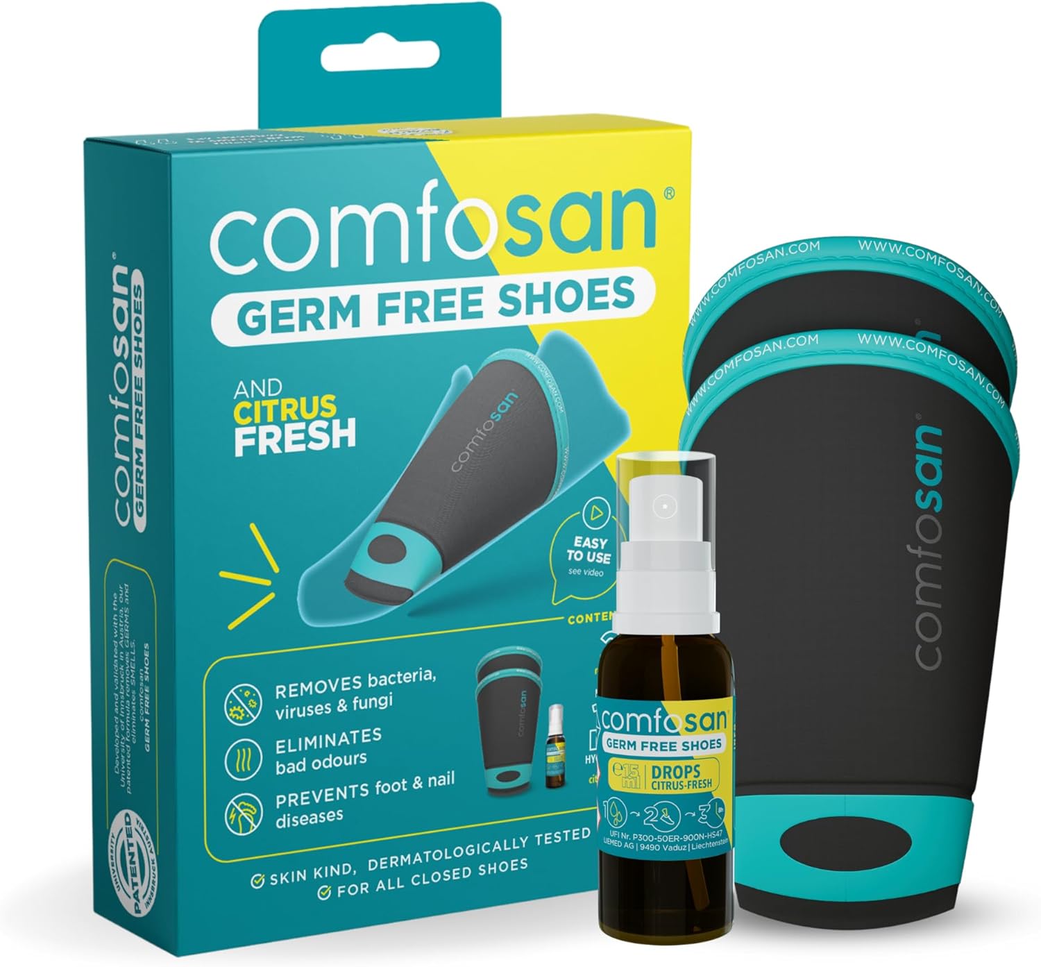 comfosan Starter Kit Effective Odour Eliminator & Shoe Deodorizer