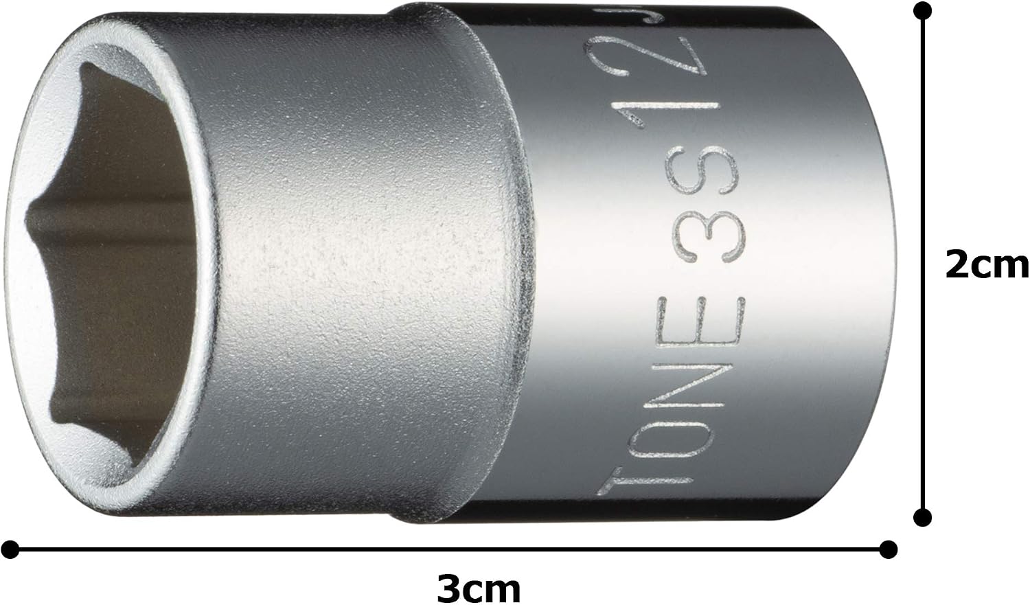 TONE Socket 6-Point 3S-12 3/8" Inch Drive 12mm