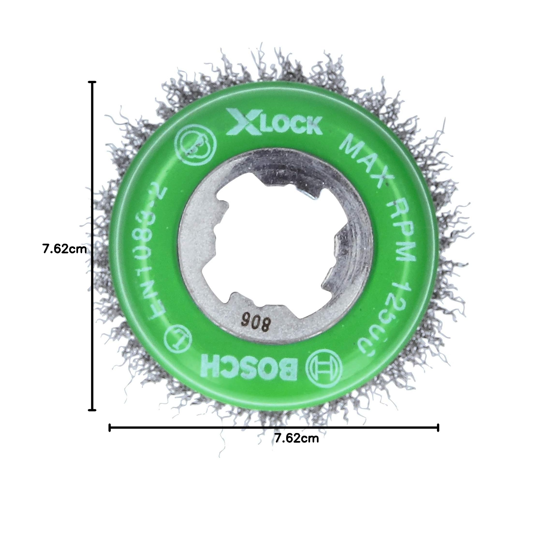 Bosch WBX319 7,6 cm Raddurchmesser X-LOCK Dorn Edelstahl gewellt Topfbürste