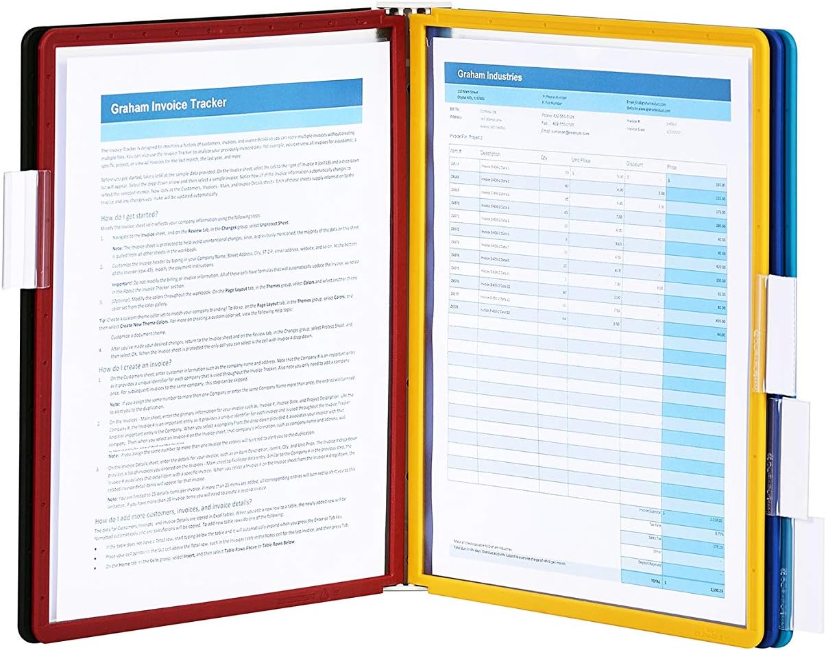 DURABLE Magnetic Wall Reference System, 5 Double-Sided Panels, Letter-Size, Assorted Colors, VARIO Design (576200)