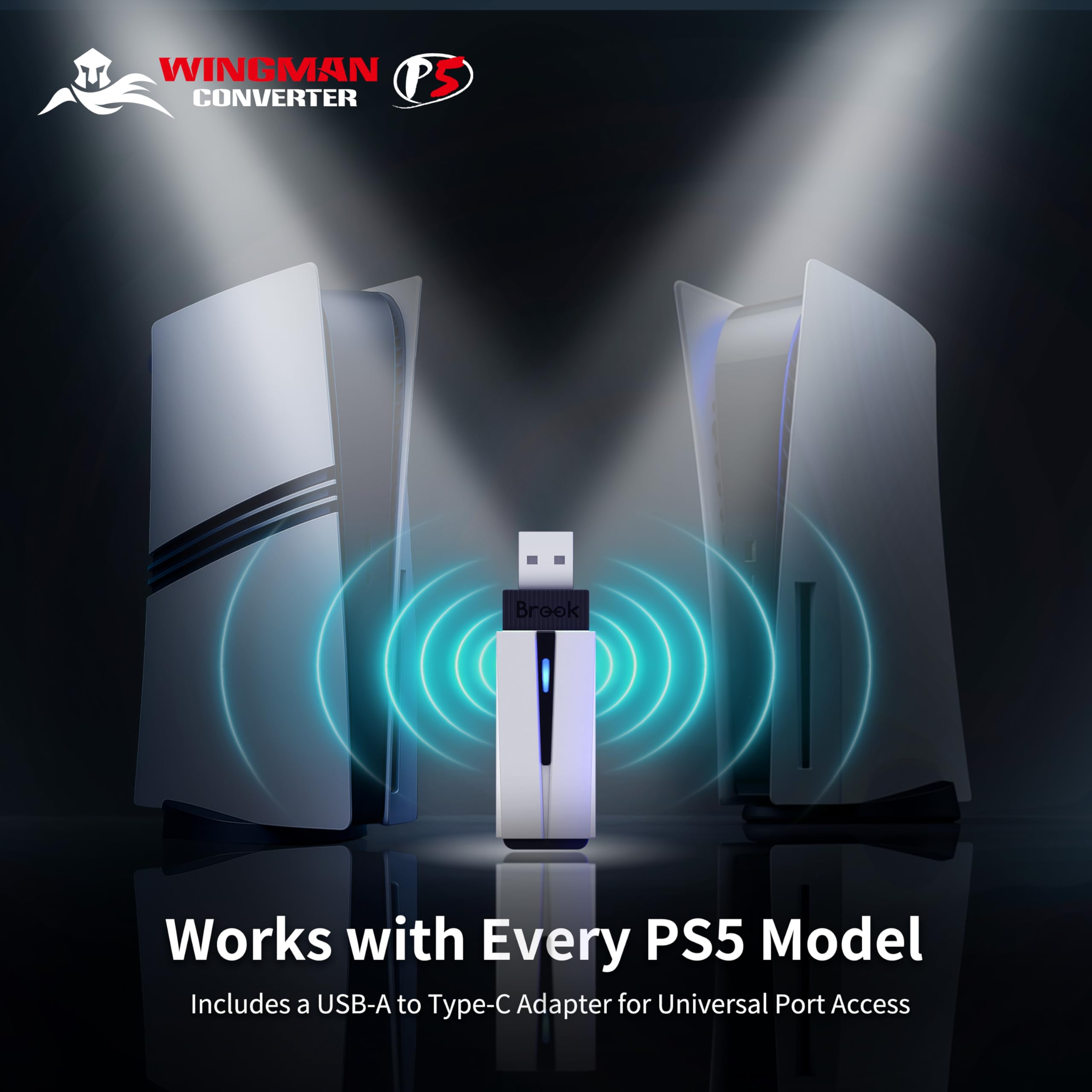 Brook Wingman P5 Convertitore Controller PC P5 P4 Wireless e Cablato Vibrazione Movimento Sei Assi Turbo Macro Remap Software Converter Center