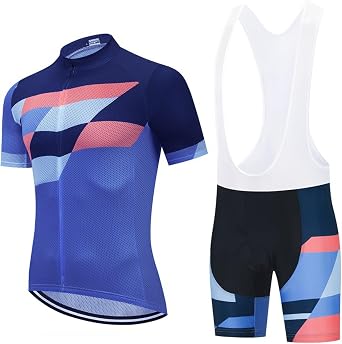 Men Cycling Jersey Set Bib Shorts Set Summer Mountain Bike Bicycle Suit Anti-UV Bicycle Team Racing Uniform Clothes