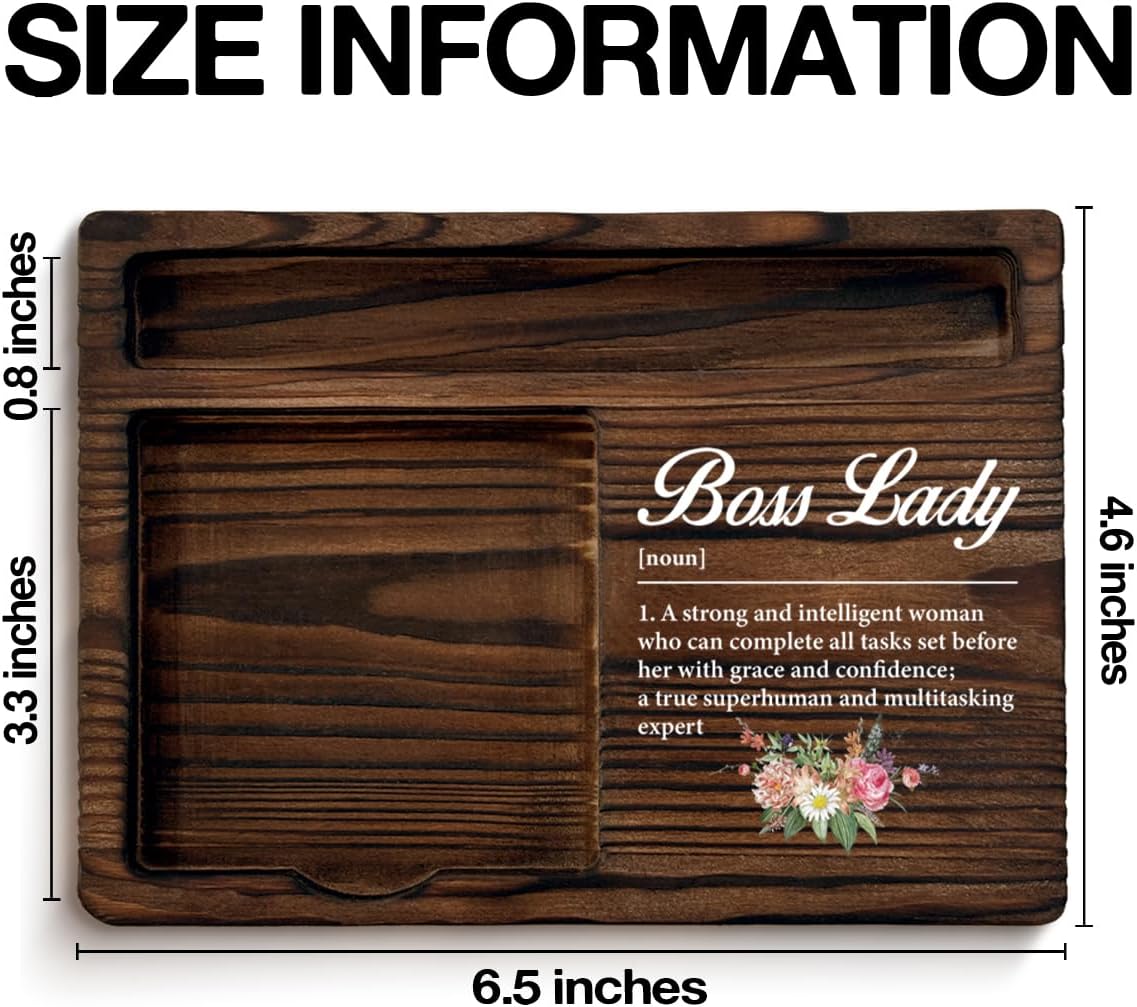 Best Boss Lady Gifts for Women, Thank You Appreciation Gifts for Boss Lady Definition Floral Sticky Note Holder Office Decor image 2
