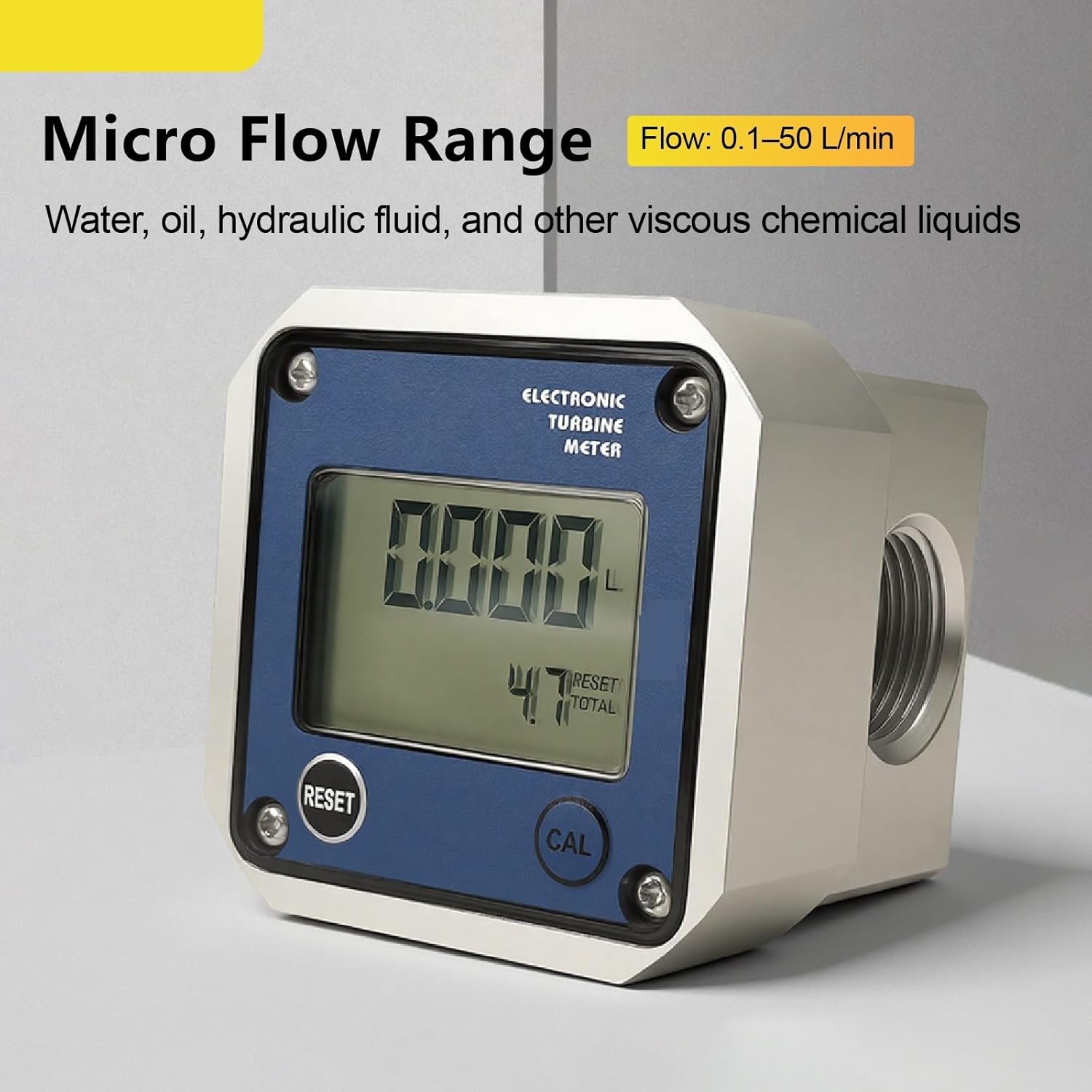 Mini Oval Gear Flow Meter for Liquid RS485 Digital Flow Sensor 0.1‑50 L/min Aluminum G1/4 G1/2 Real Time Display(G1-4)