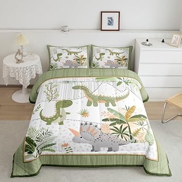 Feelyou Cute Dinosaur Bedding Set Twin Size for Kids Teens