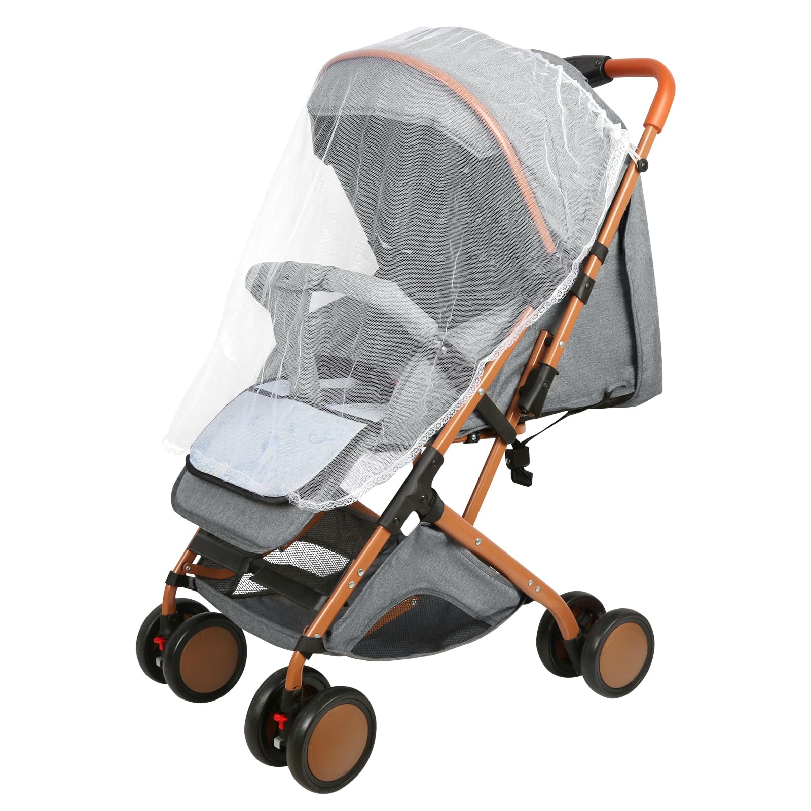 Passeggino a canna compatto Ingenious,Passeggino a canna da bambino 0-4 anni Pousette compatto e leggero da viaggio, passeggino, baldacchino, zanzariera, 45 x 71 x 98 cm, grigio