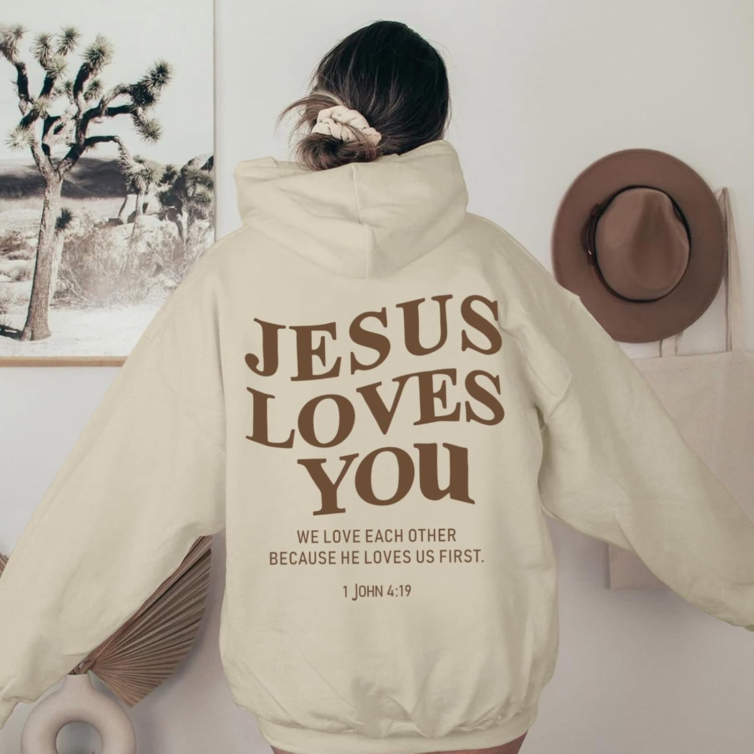 Christian Jesus Loves You Hoodies Women Religious Faith God Jesus Is King Sweatshirts Bible Verse Inspirational Tops - Image 3
