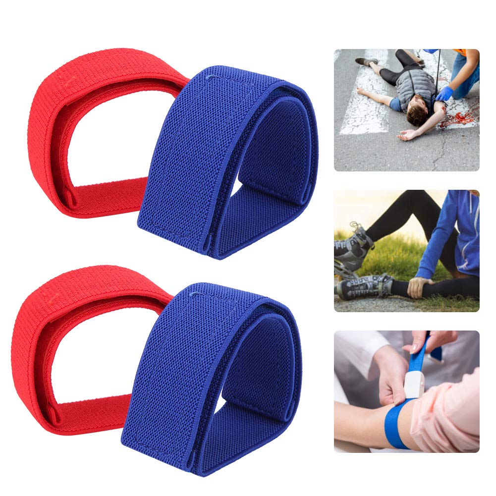 GOTOTOP Lot de 4 garrot pour dialyse, bande en nylon, ceinture d'arrêt de saignement, camping, extérieur, alpinisme, utilisation urgente