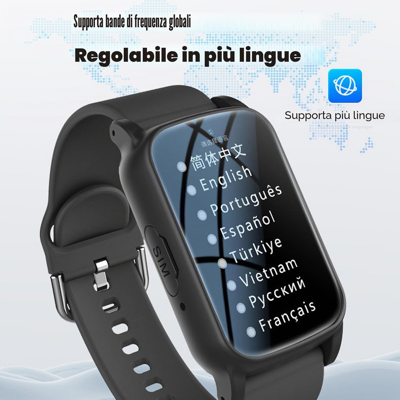 Orologio Intelligente con Rilevamento delle Cadute Bracciale SOS Anziani Salvavita GPS 4G Funzione di Chiamata Orologio Smartwatch per Anziani,Red